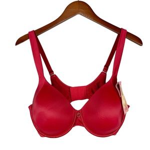 New Lilyette Bra Foam Underwire Red 0897 Adjustable 40D